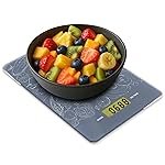 HOMEBASIC Digital Kitchen Weighing Scale 1g-5kg (5 Unit Modes~1g Accuracy) Slim Glass Platform, LCD Display, Touch Button, Tare Function, Weight Machine Food Scale for Cooking Baking Diet Gym (GRAY)