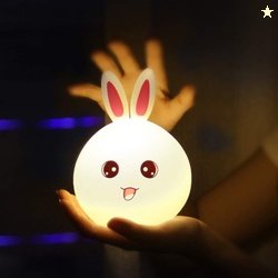 Night Lamp for Kids,Silicone Cute Little Rabbit LED Table Lamp, Birthd