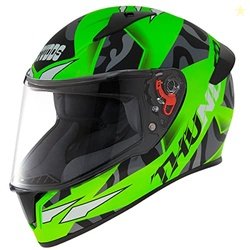 Studds Thunder Full Face Helmet D7 with Clear Visor (Matt Neon Green N