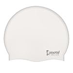 Cockatoo SC01 Rubber Swimming Cap for Adults, Swimming Cap for Men & Women, White