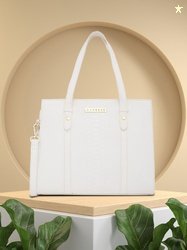 Caprese Sameera Women White Medium Satchel Bag
