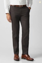 VAN HEUSEN Men Slim Fit Brown Polyester Trousers