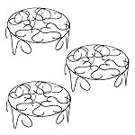 TrustBasket Venice Plant Stand | 12 Inch Black Plant Stand for Balcony & Indoor Living Room | Plant Stands for Outdoor Balcony & Indoor Living Room | Rust-Free, Lightweight, 40 Kg Load (Set of 3)