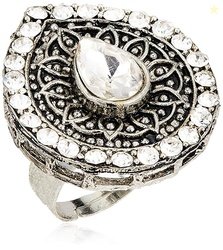 Zaveri Pearls Ring for Women (Silver)(ZPFK7067)
