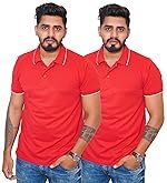 Hangout Hub Men’s Polo T Shirt | Solid | Plain Regular Fit Tees|Collar T-Shirts|Half Sleeves|Set of 1 & 2|HH.MP.MAR