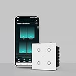 AZIOT Smart Wi-fi Modular 4 Gang Premium Touch Switch (6 Amps Each) – GLASS (Not Acrylic): Elevate Your Home with Effortless Control (Fits in Anchor Roma Classic and Similar Plates) Home Automation