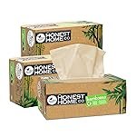 Bamboo Facial Tissue by The Honest Home Co. I 2 Ply Bamboo Soft Facial Tissue Paper Box | 600 Pulls | 100% Natural | Pack of 3 (200 Pulls/box)