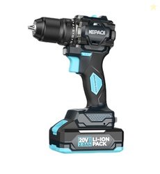 KEPAQI BSD-2010 Cordless Brushless Drill Driver with 22.0Ah Batteries,