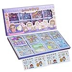 Mossio PVC Cute Girl Theme Kawaii Stickers 200 Sheets Pink Cartoon Girl PVC Washi Sticker Set for Journals Scrapbooking DIY Arts & Crafts Removable