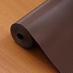 Non Slip Drawer Shelf Liner Roll, Anti Slip Mat, Cut to Size Liner for Shelves Tables and Drawers (Brown-45W x 500L cm (5L m))