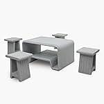 Home Centre Helios Norris Polypropylene Table with Stools – Grey