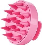 XML Hair Scalp Massager Shampoo Brush with Soft Silicone Bristles for Anti Dandruff Removal Head Massager Prevents Hair loss for Men, Women (PINK)