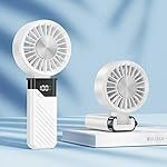 One94Store X48 Portable USB Fan â 3000mAh Battery, Type-C Fast Charging, 5-Speed Settings, Up to 12H Runtime â Compact & Lightweight for Home, Office & Travel (White)
