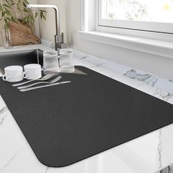 Dish Drying Mat for Kitchen Countertop  Multi-Layer Counter Mat with R