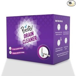 Amazon Brand - Presto! Drain Cleaner Powder | 800 Gram | 50g x 16 Pack