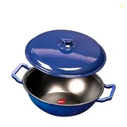 Pigeon by Stovekraft Cast Iron Kadai with Cast Iron Lid | Medium, 24 C