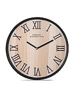 French Connection Elegant Analog Wall Clock with Black Roman Figures – Size: 12 Inches – FCWC11-B