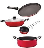 Nirlon Non Stick Coated Dishwasher Safe Aluminium Kitchen Utencils Gift Set of 4 Pieces (FT13_DKD(B)_VG_CS24)