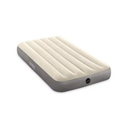 Intex Polyvinyl Chloride (Pvc) Deluxe Singlehigh Airbed Twin, Beige