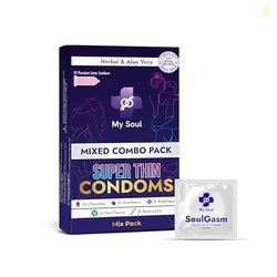 My Soul Ultra Thin Aloe Vera Based Assorted Condoms Pack | Includes 2