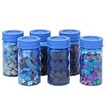 SIMPARTE Twister Jar Barni 225ml Round Container Set of 6 in Blue Color with Airtight Lid for Kitchen Storage of Spices, Masala, Pickles, Dry Fruits, Snacks, Herbs, Sugar, Tea & Coffee
