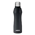 MILTON Elate 1000 Stainless Steel Water Bottle 840 ml, Single Walled, ISI Certified I Leak Proof Lid, Rust Proof I For School, Office, Gym I Black