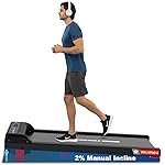 PowerMax Fitness Walkpad-2 Under-Desk Treadmill for Home Use | 3.0 HP Motor, 2% Manual Incline, Shock Absorption 110kg Weight Capacity