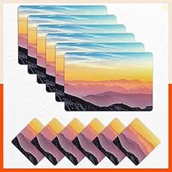 Bathla Table Mats - Set of 6-45cm x 30cm PVC Table Placemats & Coaster