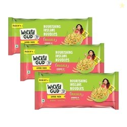 Wickedgud Whole Wheat Masala Noodles 240g (Pack of 4) x 3 | No Maida |
