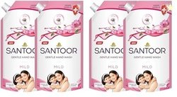 Santoor Mild Gentle Hand Wash 675ml, Pack of 4 with Goodness of Lotus
