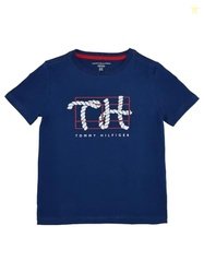 Tommy Hilfiger Boys Logo Regular Fit Cotton T-Shirt Blue
