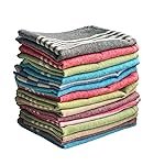 15 Pcs Dishcloths | 12×16 Inches | Bulk Cotton Kitchen Cleaning Dish Cloths | Scrubbing Wash Cloth Sets | Multipurpose Cloth | 100% Cotton. (Multicolor, Set of 15)