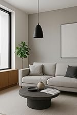 BENE Kofu Pendant Lamp, Mild Steel Indoor Modern Minimal Pot Hanging Lamp, E-27 Base Ceiling Hanging Light for Home Decor, Kitchen, Living Room, Bedroom, 16 cm (Black, Pack of 1 Pc)