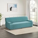 Solimo 100% Jacquard Checkered Design Sofa Cover | Stretchable & Washable Slipcover | Three Seater Sofa Cover (Green)