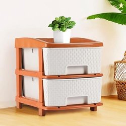 Kuber Industries 2-Tier Collapsible Multipurpose Plastic Drawers Stora