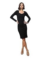 Black Rib Sweetheart Neck Knee Dress