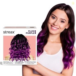 Streax Hair Colour Highlight Kit | Purple, Plum - Pack of 1 | Enriched