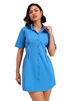barcino Black Smocked Pure Cotton Shirt Mini Dress