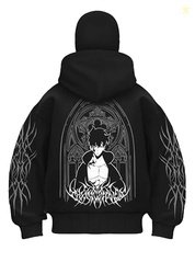 LEGASUS Ninja Balaclava Zipper Hoodie for Men  Black Full Zip Hooded J