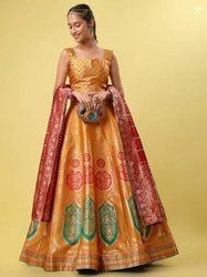 PURVAJA Embellished Semi Stitched Lehenga Choli(Yellow)