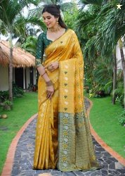 Shopwell Woven Patola Cotton Silk, Jacquard Saree(Multicolor)