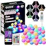 Gesto 5V Ball Shape Serial String Lights – USB Smart Music Sync Led Lights with Remote and App Control,RGB Color Changing Fairy Lights (5 Meter, 33 Led,Multicolor)