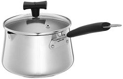 Amazon Brand - Solimo Stainless Steel Tea Pan with Glass Lid | 1.5 L |