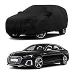 Sulfar 100% Water Resistant Car Body Cover Compatible with Mirror for Audi S5 (Triple Stitched, Full Bottom Elastic, Black)
