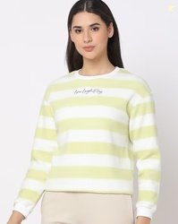 Teamspirit Striped Round-Neck Sweatshirt
