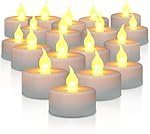 Pleasing Forest LED Flameless Tealight Candles Battery Operated, Waterproof, Flickering Flame, Long Lasting, Multi-Color Glow Perfect for Diwali Home Decor (White, 12 PCS)