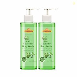 Khadi 100% Pure Natural Herbal Body Wash, Mint & Cucumber Shower Gel,