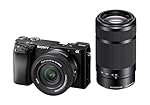 Sony New Alpha ILCE-6100X (Previously ILCE-6100Y) with Upgraded SELP1650 (Ver 2) Power Zoom Lens + SEL55210 Lens | 24.2 MP | APS-C Sensor | Fast Auto Focus | Tiltable LCD â Black
