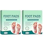 (Pack of 2) Herbal And Gentle Ingredient Foot Pads (20 pieces), Natural Ingredients for Sleep Aid, Pain Relief, Toxin Removal with Bamboo Vinegar Detoxification and Acupoint Micro-Massage Technology