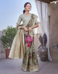 YASHIKA Printed Daily Wear Art Silk Saree(Green)